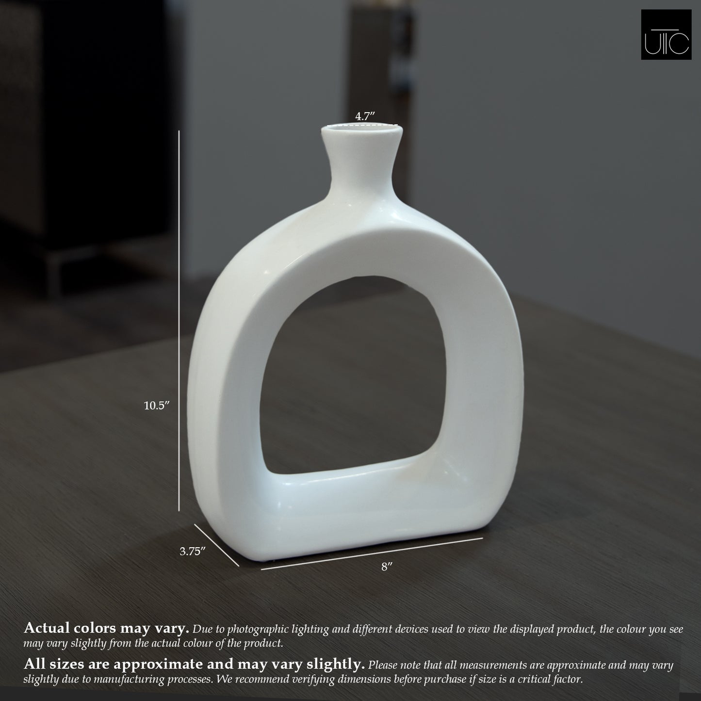 Maryna Sculptural Open Ceramic Donut Vase