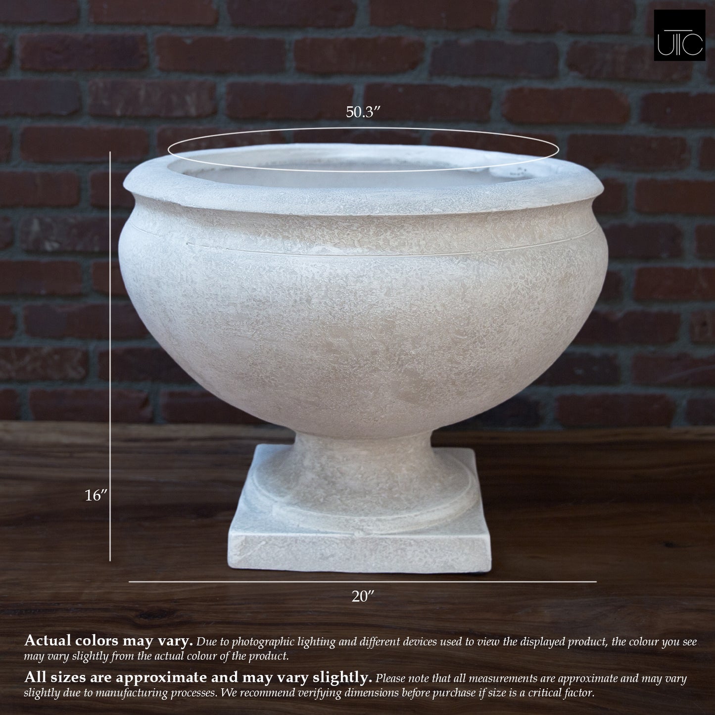 Nixie Classical Urn Bowl Planter with Pedestal Base