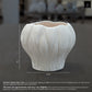 Aliona Bulbous Clay Planter with Wavy Rim & Vertical Ridges