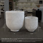 Irina Textured Cylinder Planters with Recessed Pedestal Base (Set of 2)