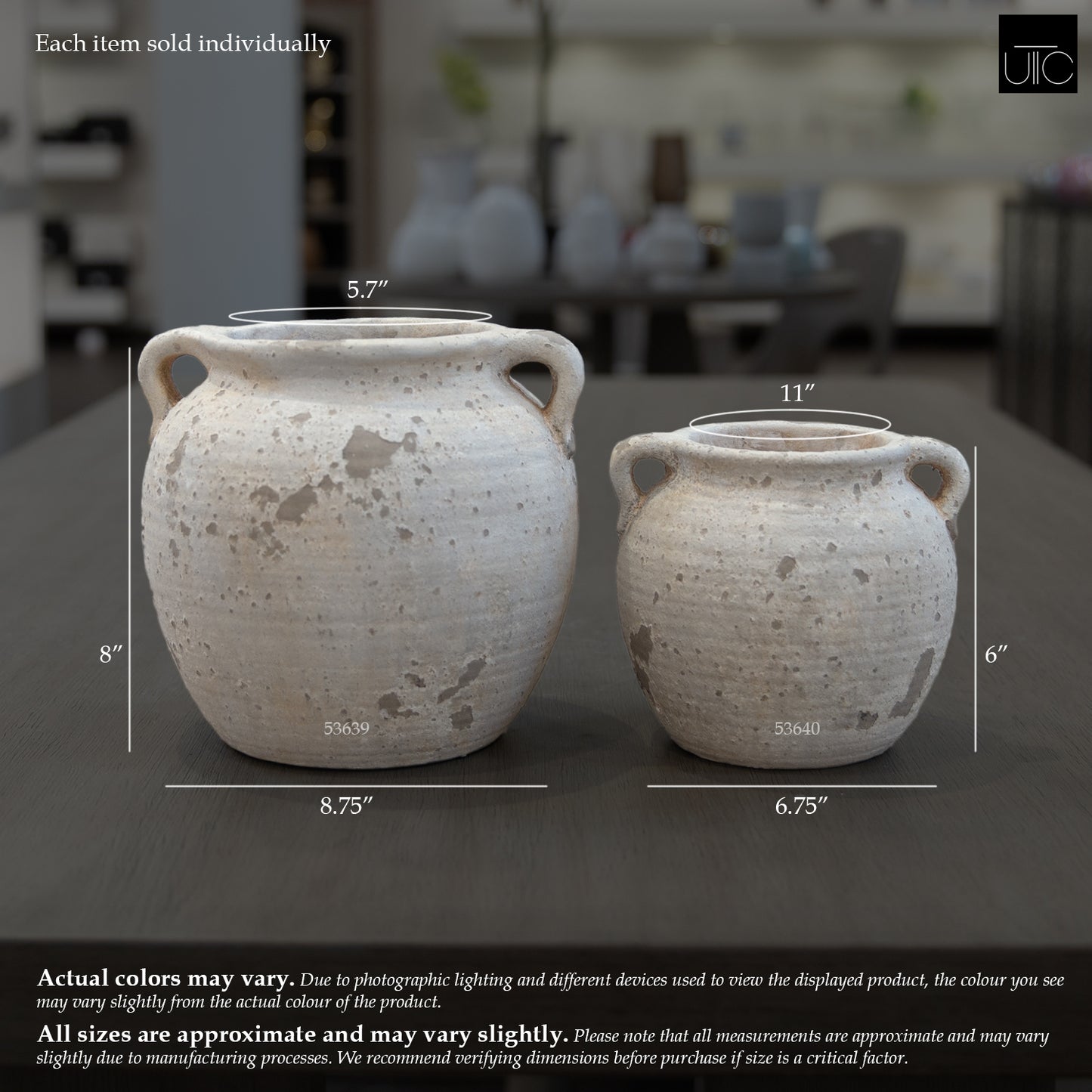 Nyx Rustic Amphora Cement Jar with Loop Handles