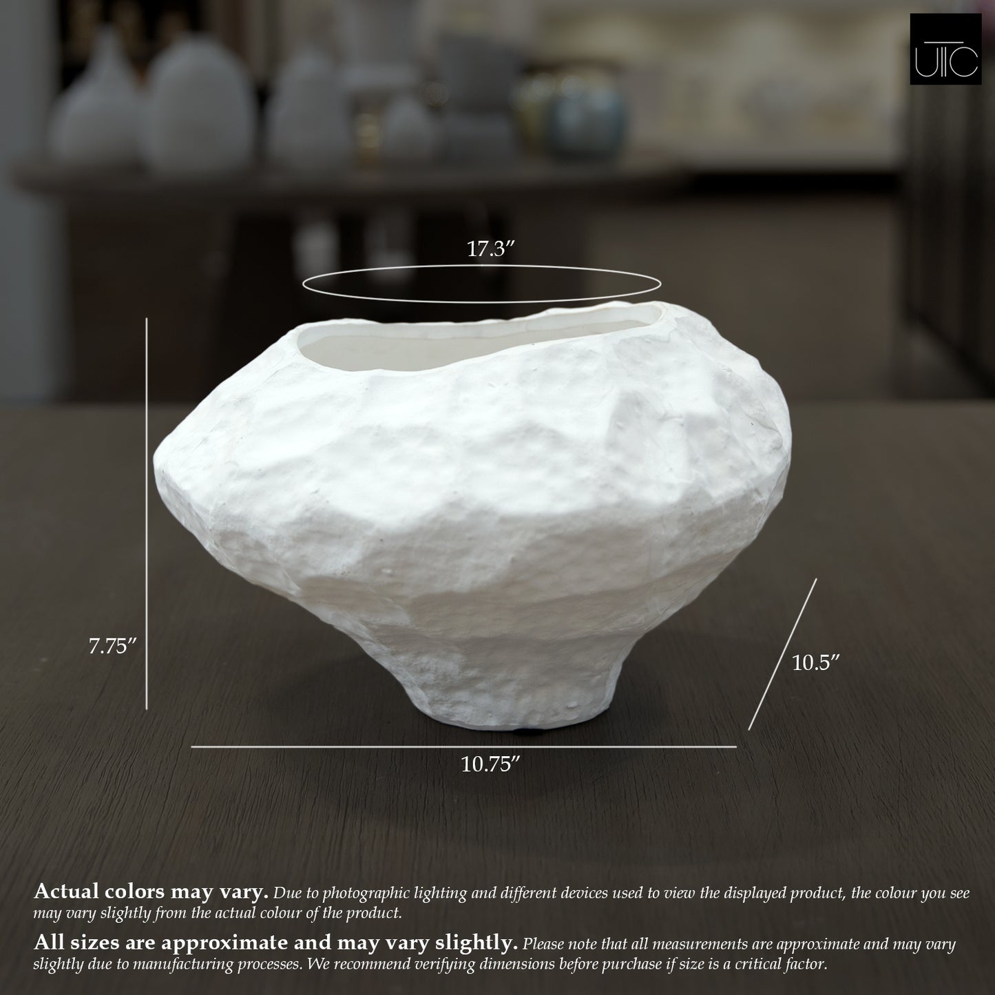 Lana Faceted Ovoid Cement Vase