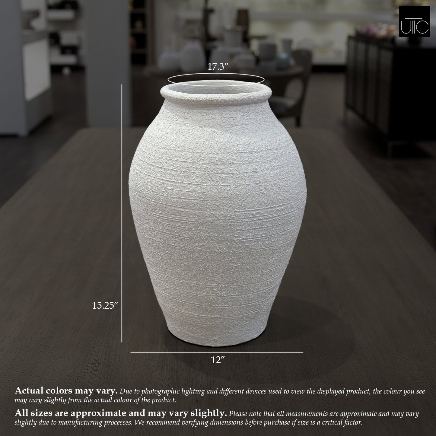 Larisa Ovoid Pebble-Textured Ceramic Vase
