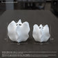 Freya Four-Lobe Sculptural Ceramic Vase with Draped-Leaf Texture
