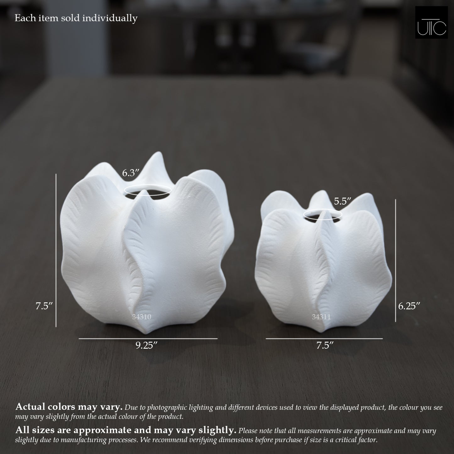 Freya Four-Lobe Sculptural Ceramic Vase with Draped-Leaf Texture