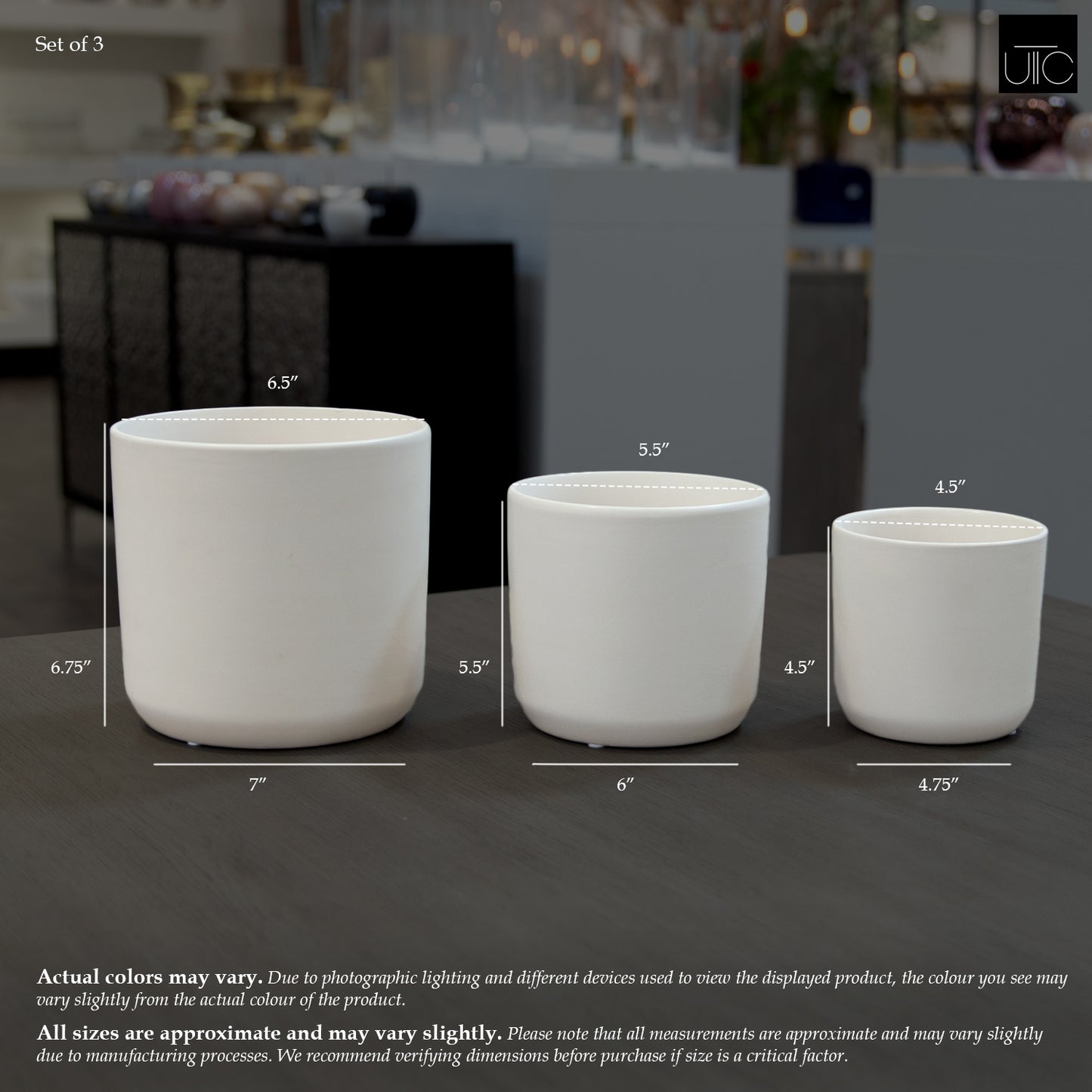 Firth Matte Ceramic Round Pots (Set of 3)
