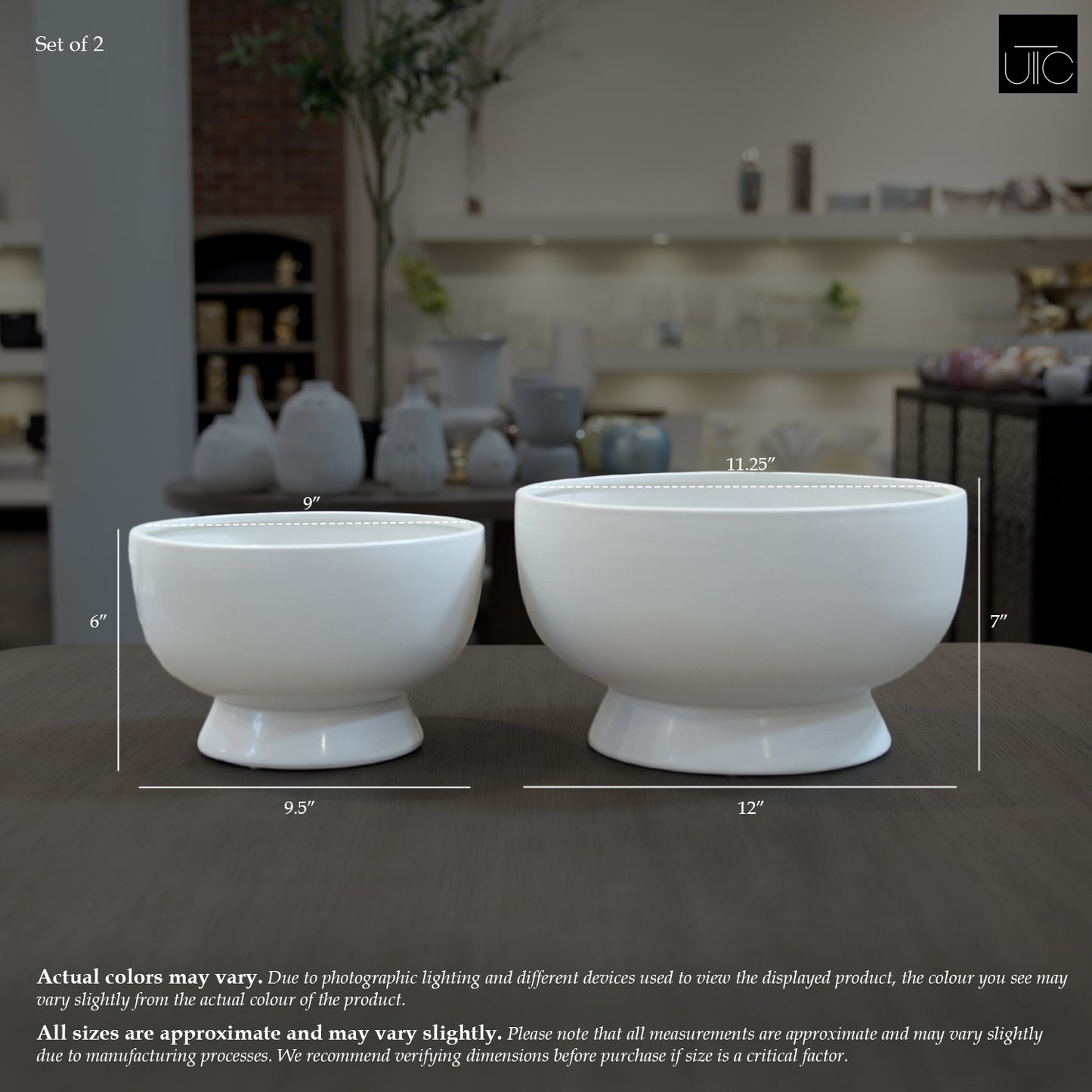 Alla Pedestal Ceramic Bowl (Set of 2)