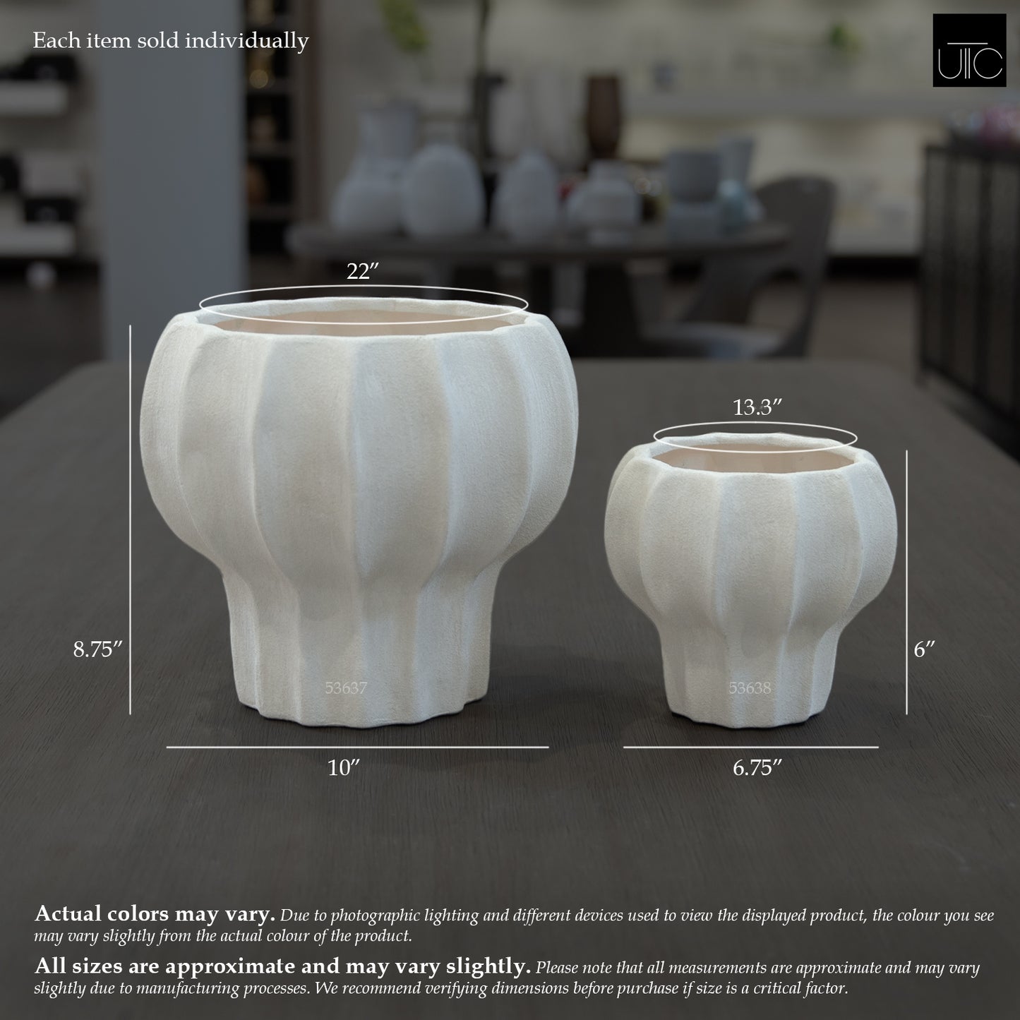 Darie Fluted Urn-Style Clay Planter