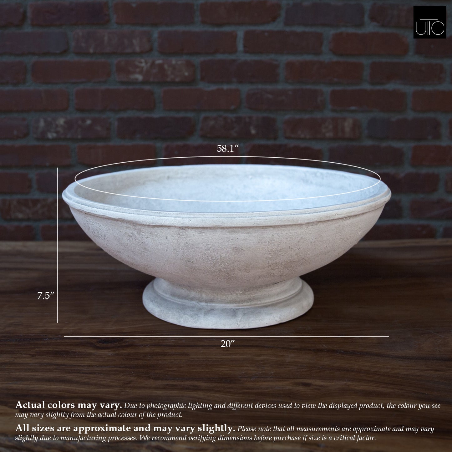 Nahla Wide Bowl Bird Bath with Pedestal Base