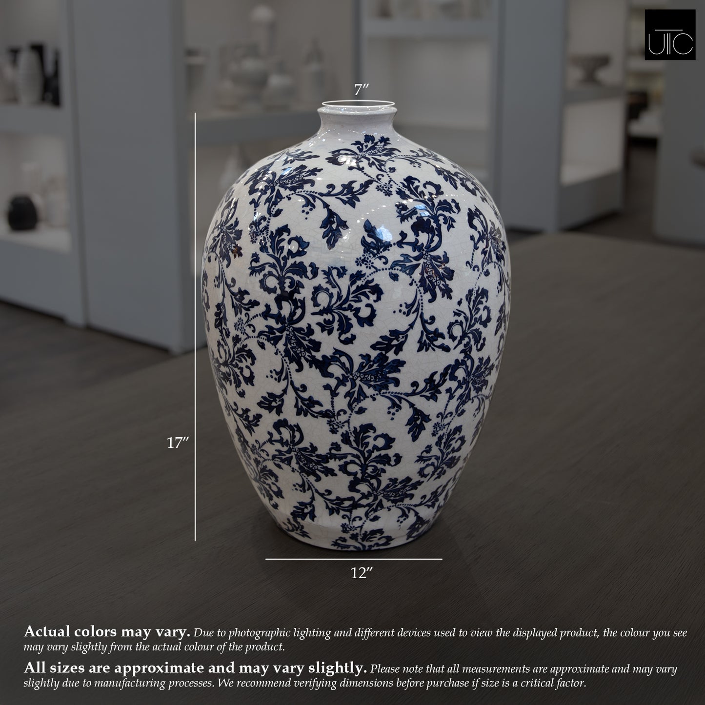 Ania Chinoiserie Ginger Jar Style Ceramic Vase