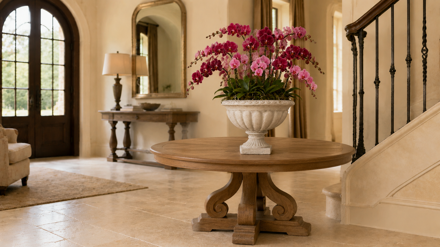 Zale Classic Fluted Garden Urn Planter with Pedestal