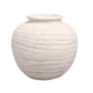 A gray terracotta pot isolated on a white background