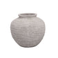 A gray terracotta pot isolated on a white background
