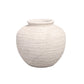 A gray terracotta pot isolated on a white background