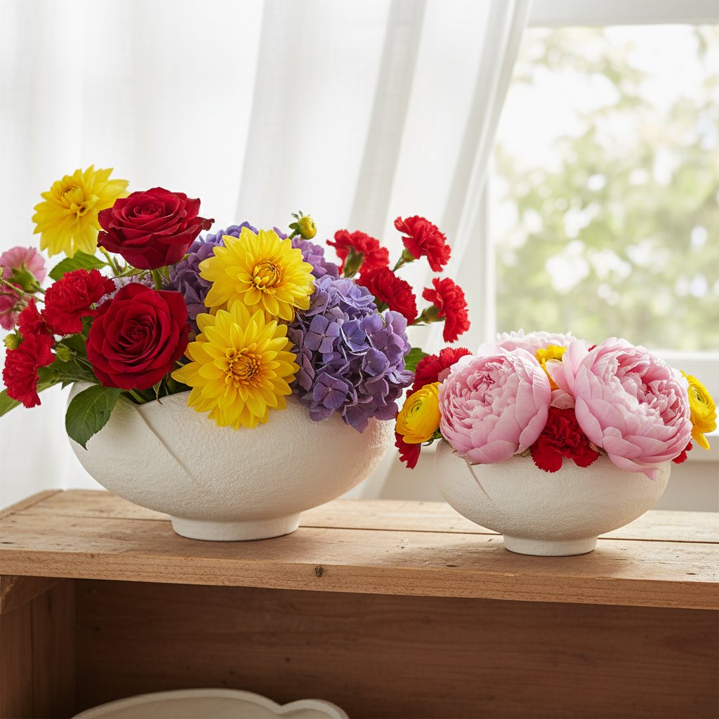 Adaline Organic Petal Bowl Set (Set of 2)