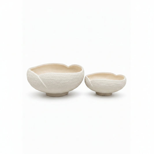 Two ceramic bowls on a white background