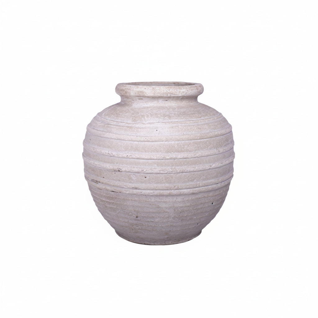 Vivi Bulbous Ribbed Terracotta Vase
