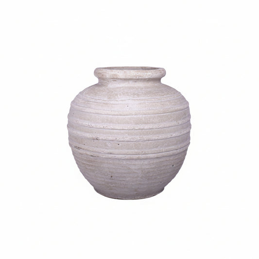 Vivi Bulbous Ribbed Terracotta Vase