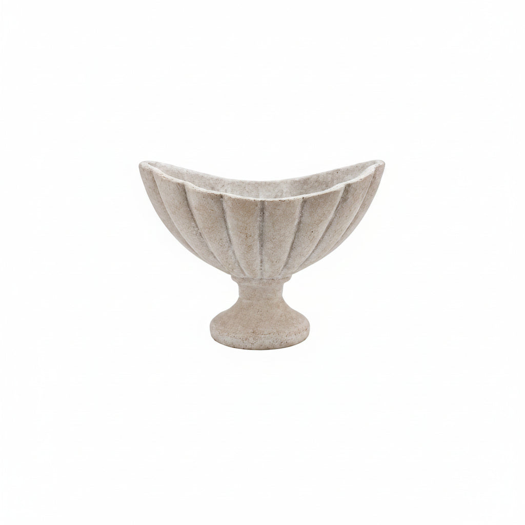 Decorative stone bowl on a white background