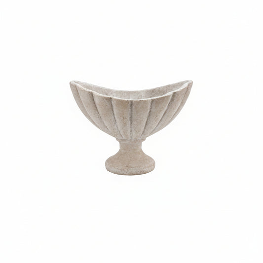 Decorative stone bowl on a white background