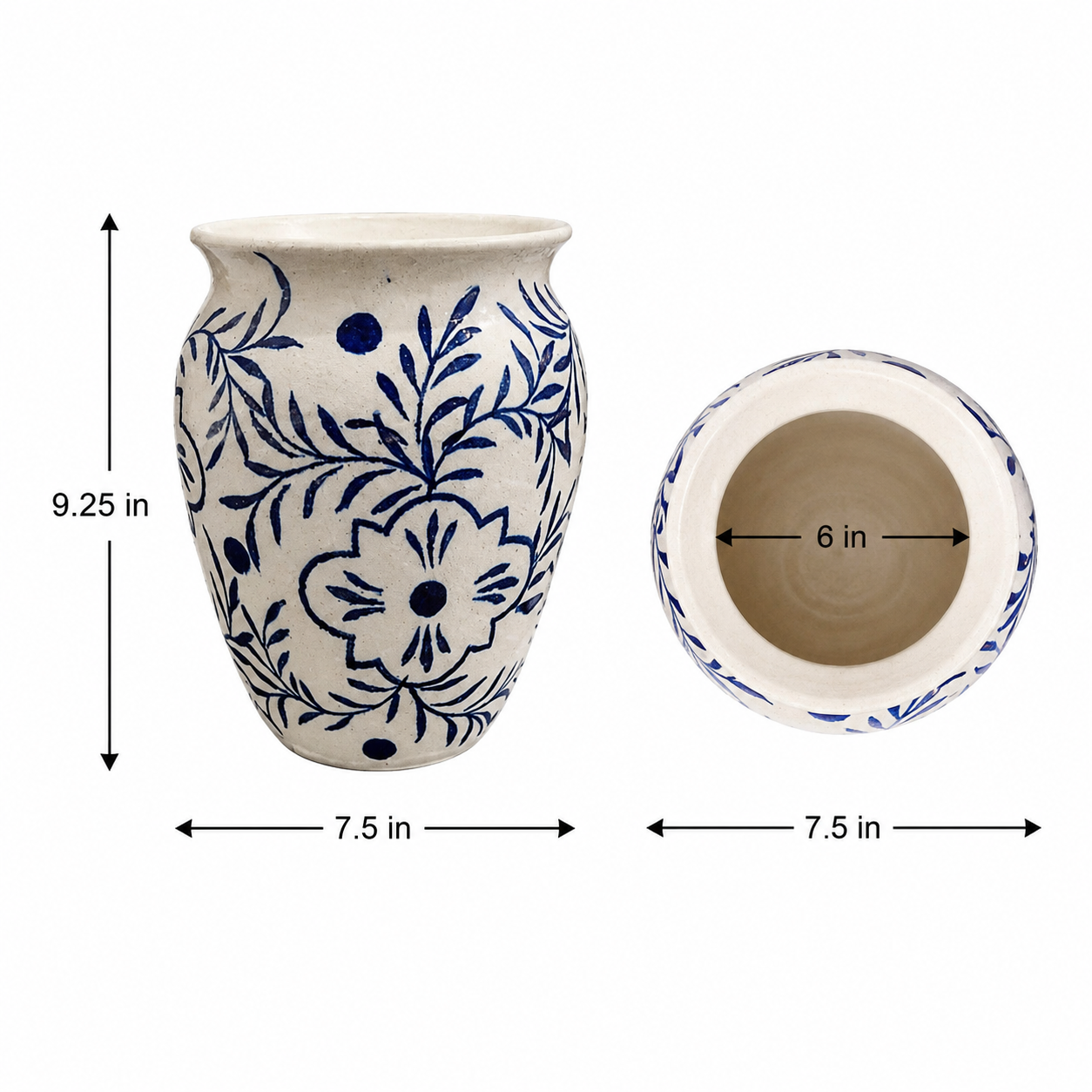 Aris Chinoiserie Flared Rim Ceramic Vase