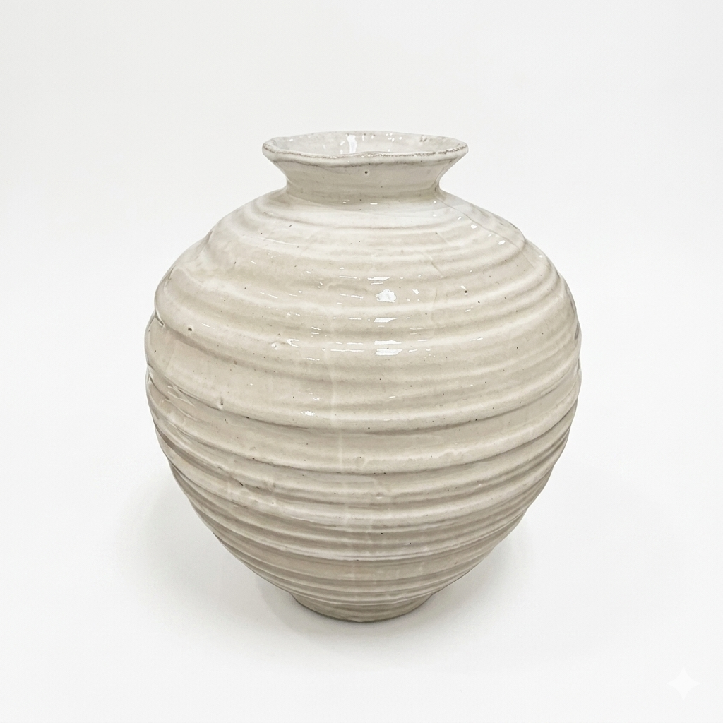 Kenne Ripple-Ridged Ceramic Vase
