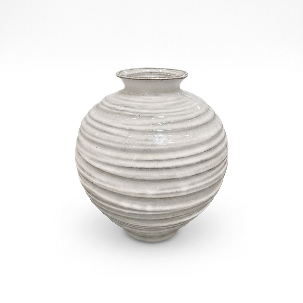 Kenne Ripple-Ridged Ceramic Vase