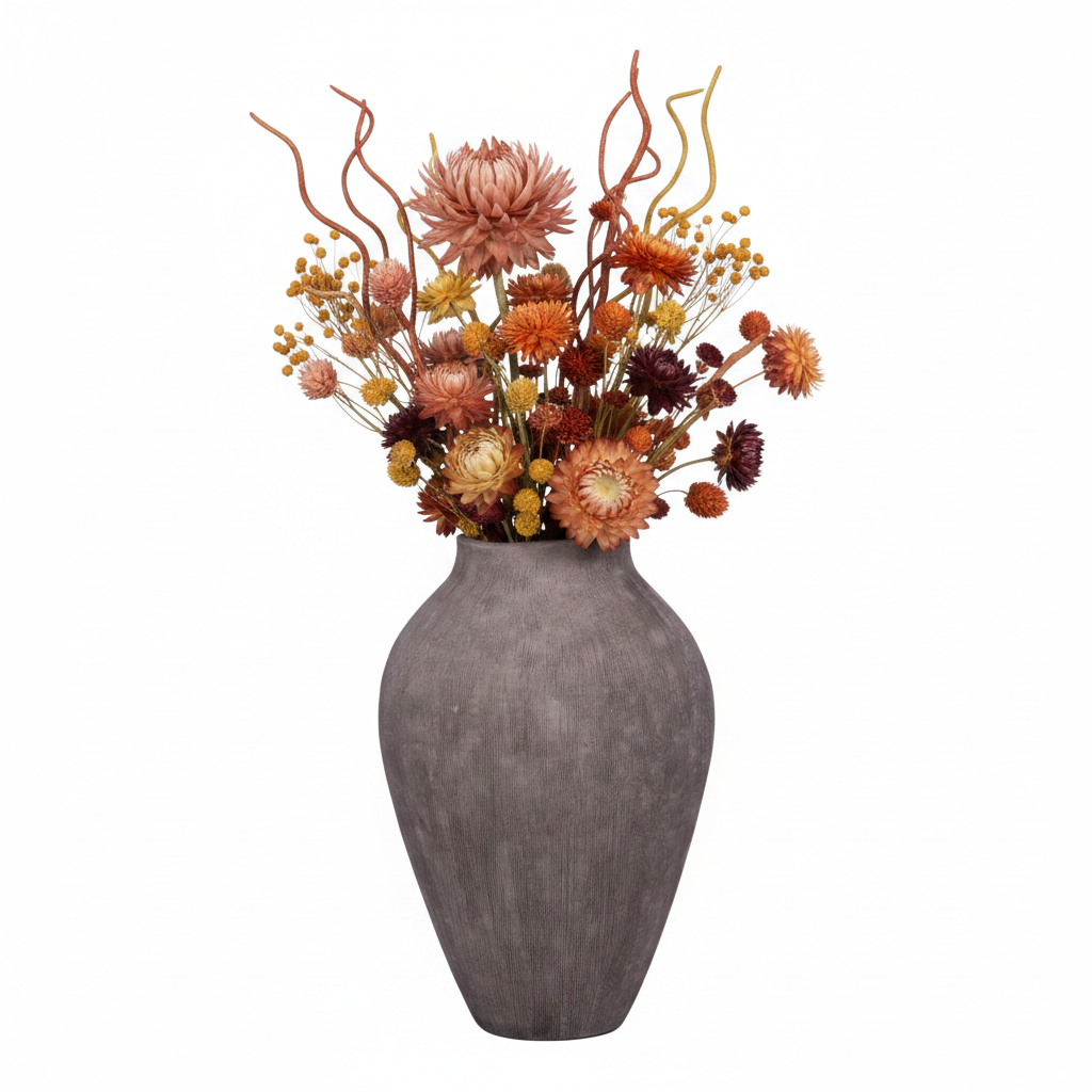 Pavati Handcrafted Egg-Shaped Terracotta Vase with Ribbed Texture