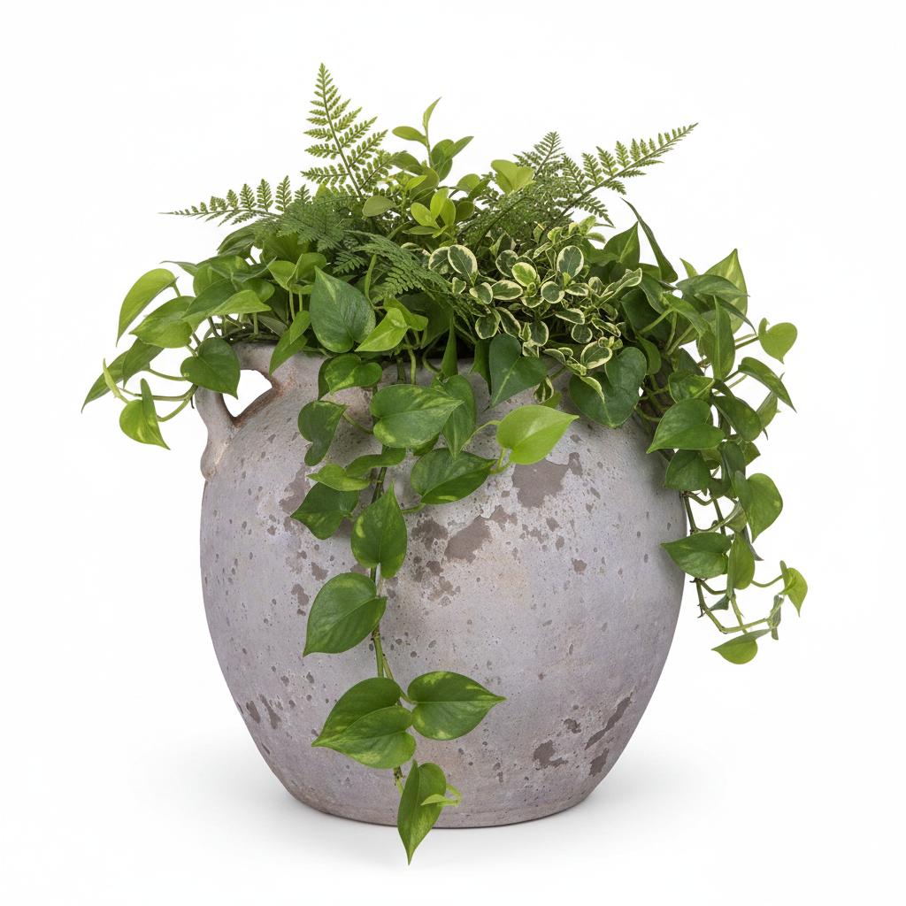 Nyx Rustic Amphora Cement Jar with Loop Handles