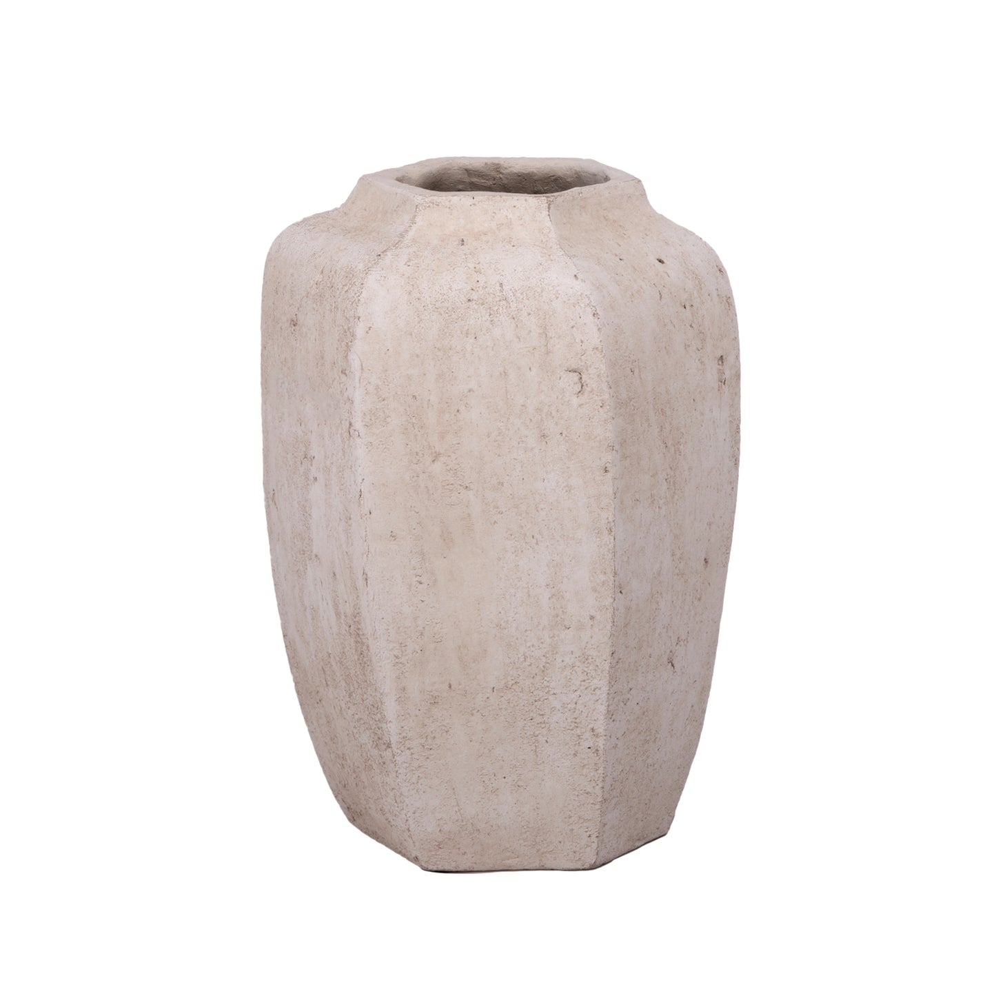 Aliona Handcrafted Faceted Angular Terracotta Vase