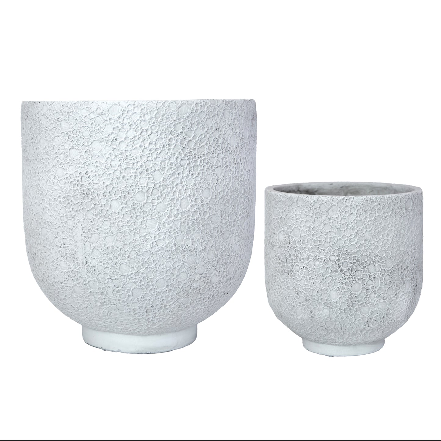 Irina Textured Cylinder Planters with Recessed Pedestal Base (Set of 2)