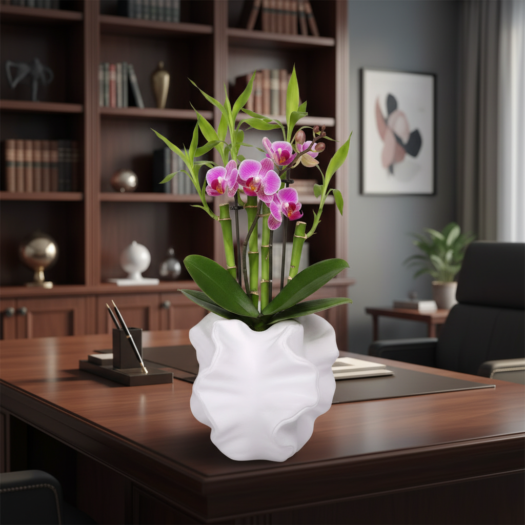 Odessa Ruffled Lobe Ceramic Floral Vase