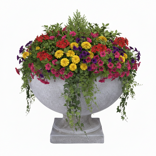 Nixie Classical Urn Bowl Planter with Pedestal Base