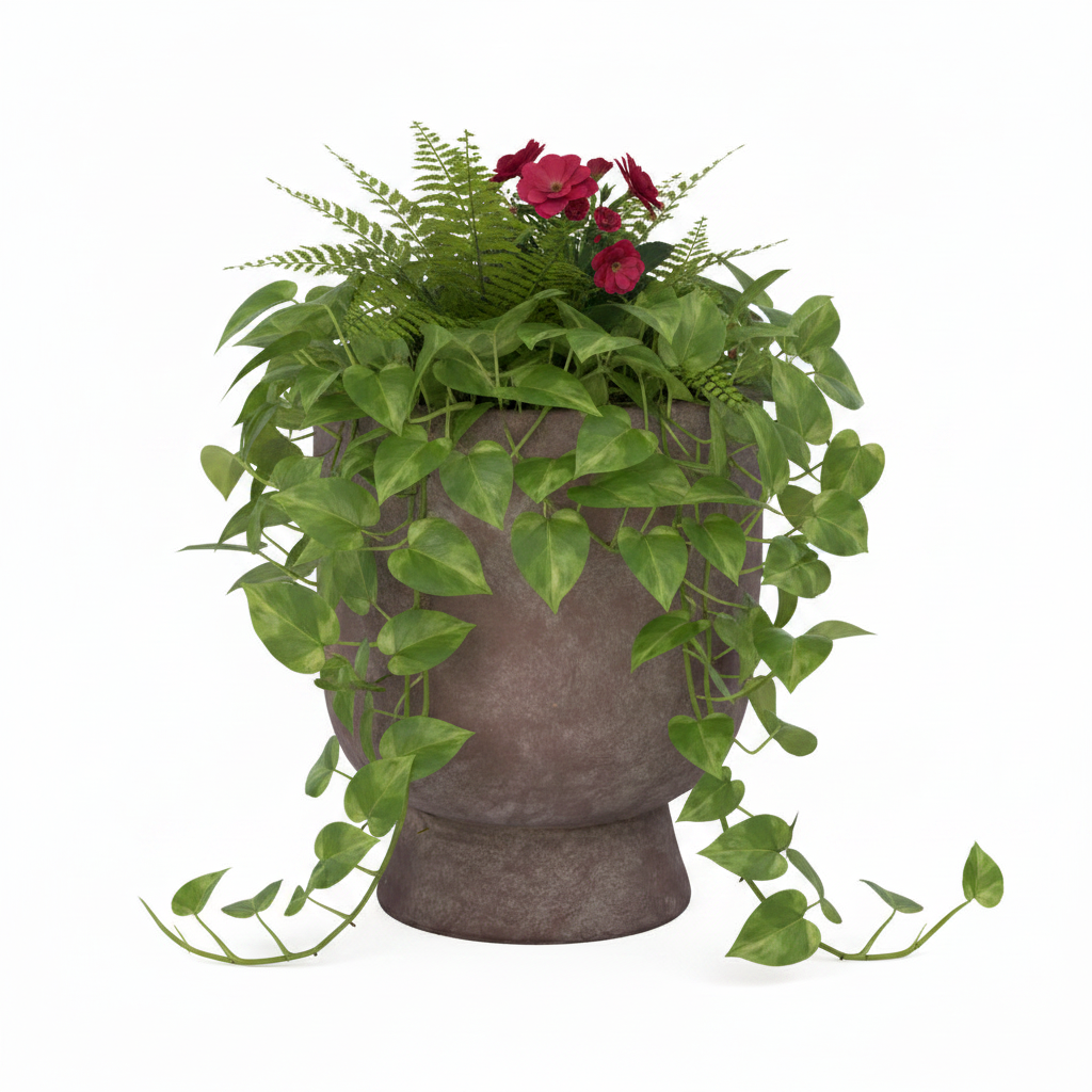 Atasha Goblet-Style Ceramic Planter with Flared Pedestal Base