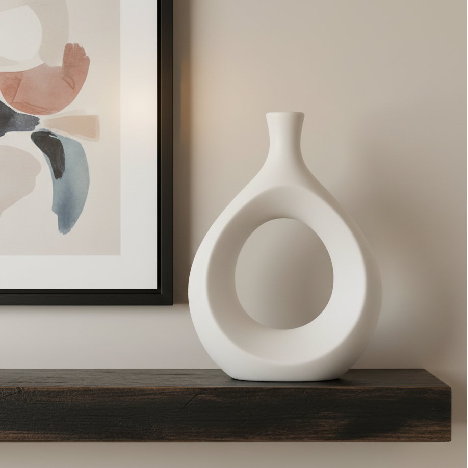Nelya Sculptural Donut Ceramic Vase