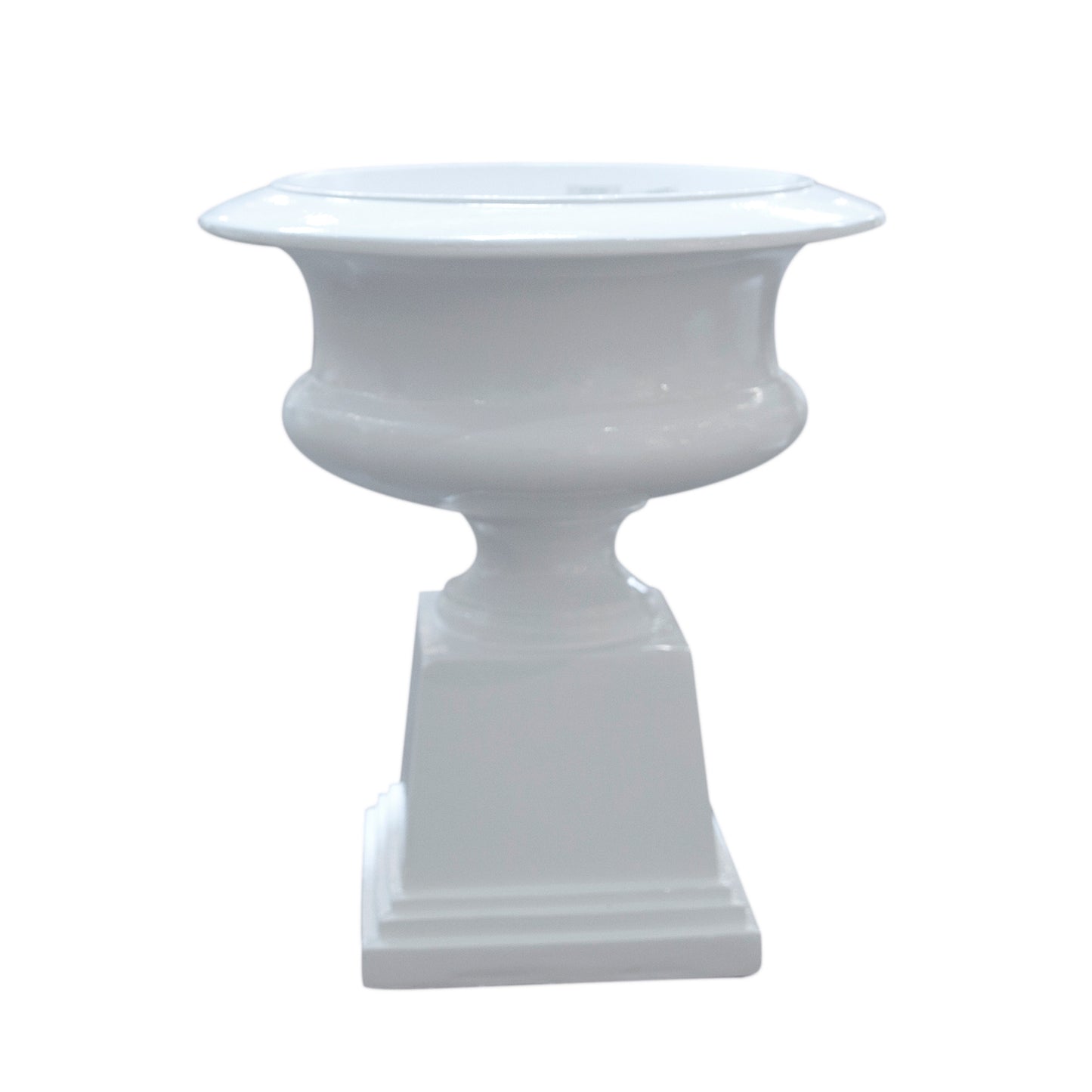 Aluna Classical Campagna Fiberglass Urn Planter with Pedestal