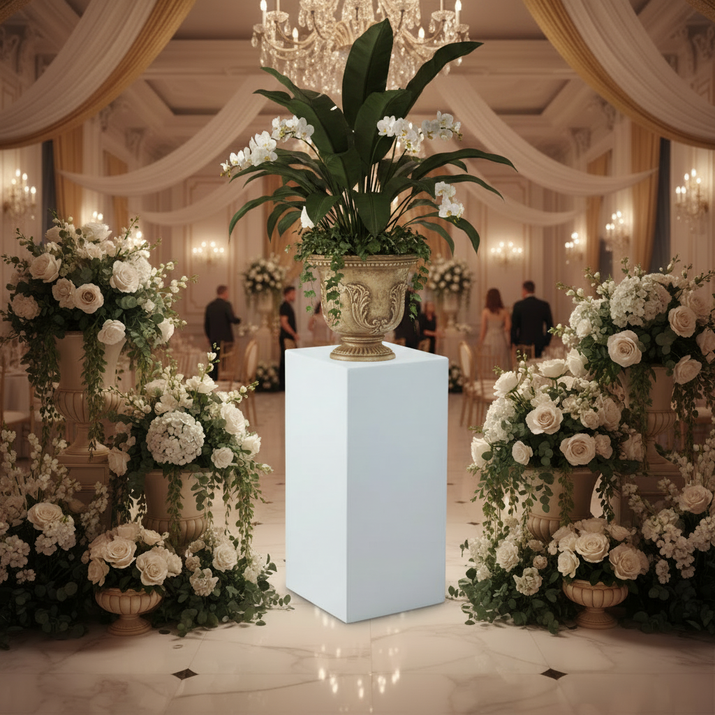 Rune Modern Fiberglass Display Pedestal Column