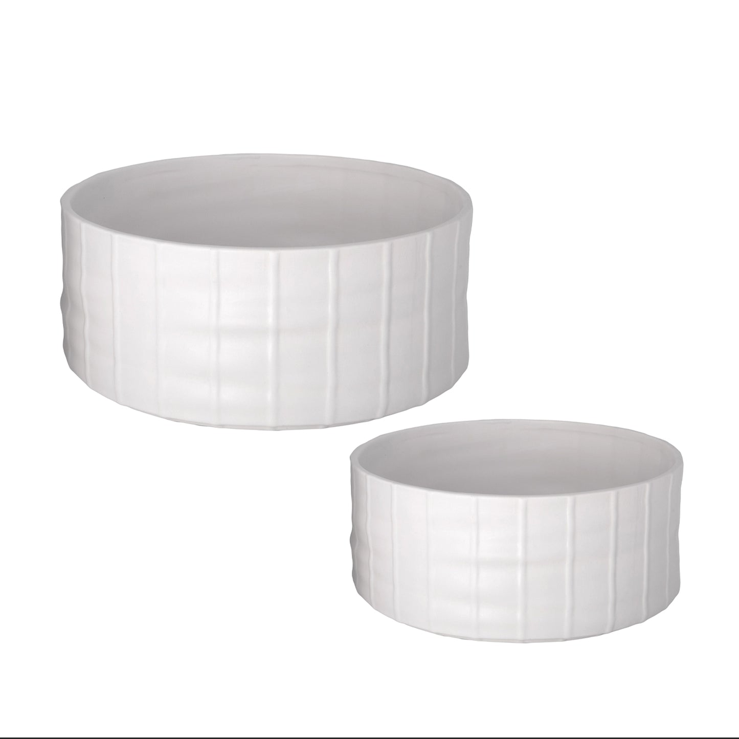 Mylana Textured Cylindrical Ceramic Planter (Set of 2)