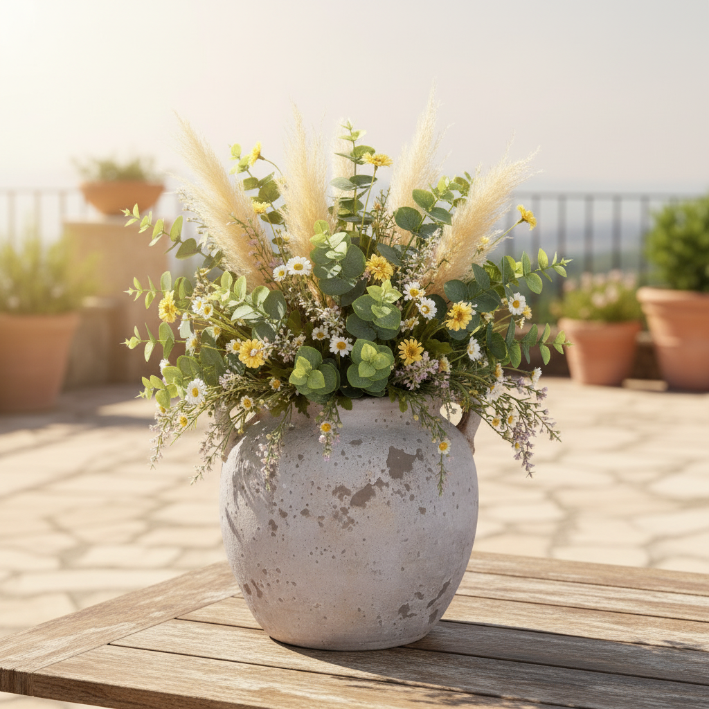 Nyx Rustic Amphora Cement Jar with Loop Handles