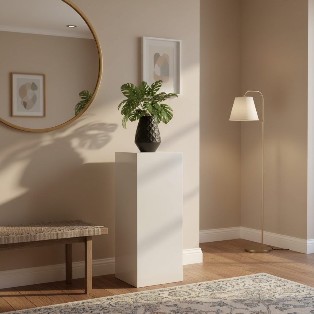 Rune Modern Fiberglass Display Pedestal Column