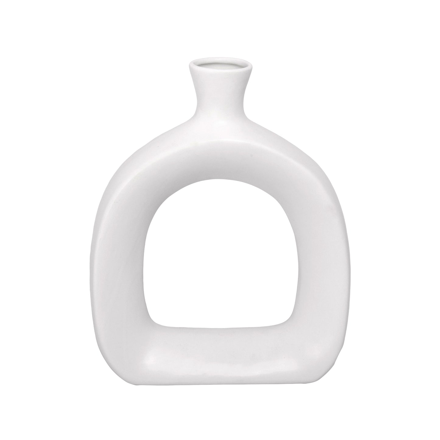 Maryna Sculptural Open Ceramic Donut Vase