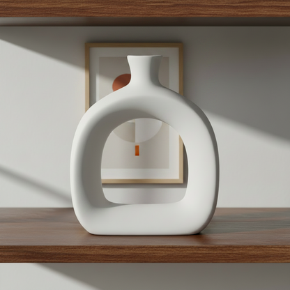 Maryna Sculptural Open Ceramic Donut Vase