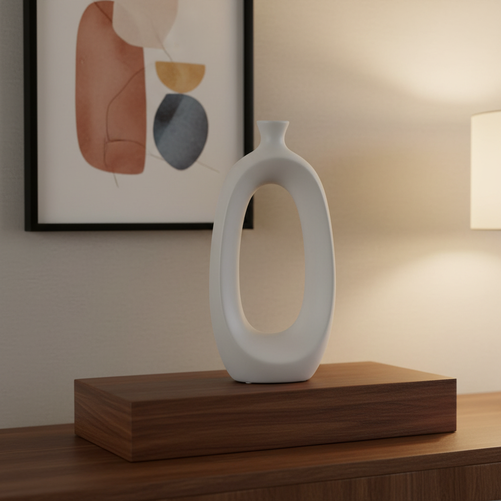 Nelya Sculptural Donut Ceramic Vase