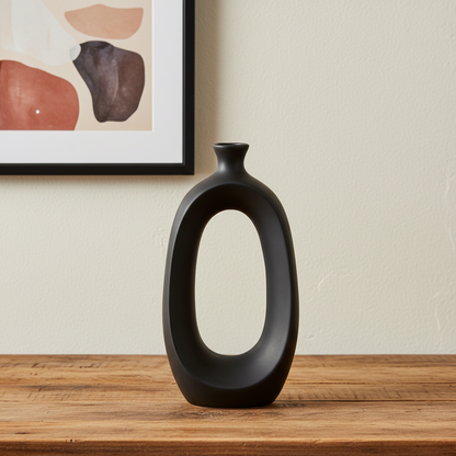 Nelya Sculptural Donut Ceramic Vase