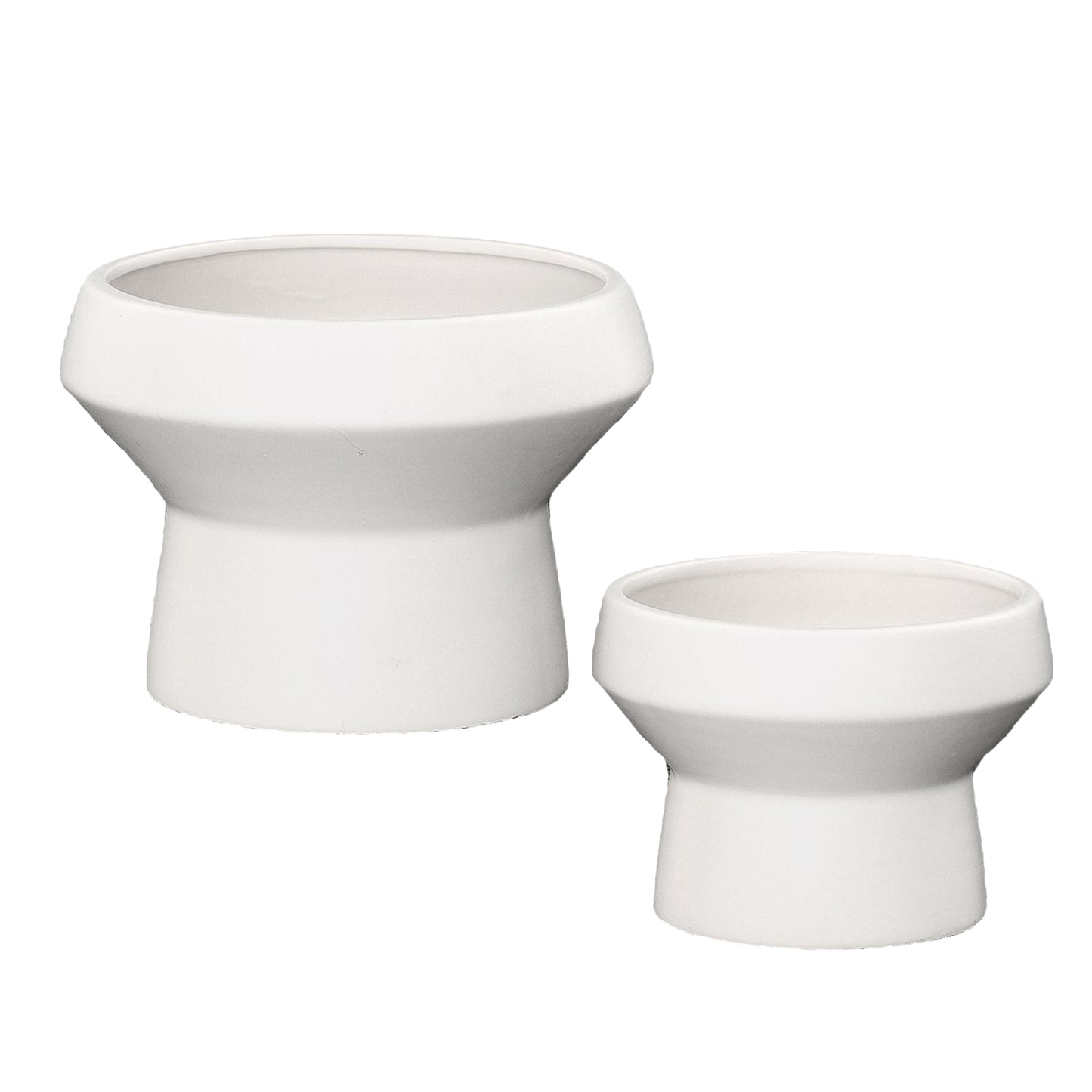 Roza Architectural Pedestal Ceramic Planter (Set of 2)