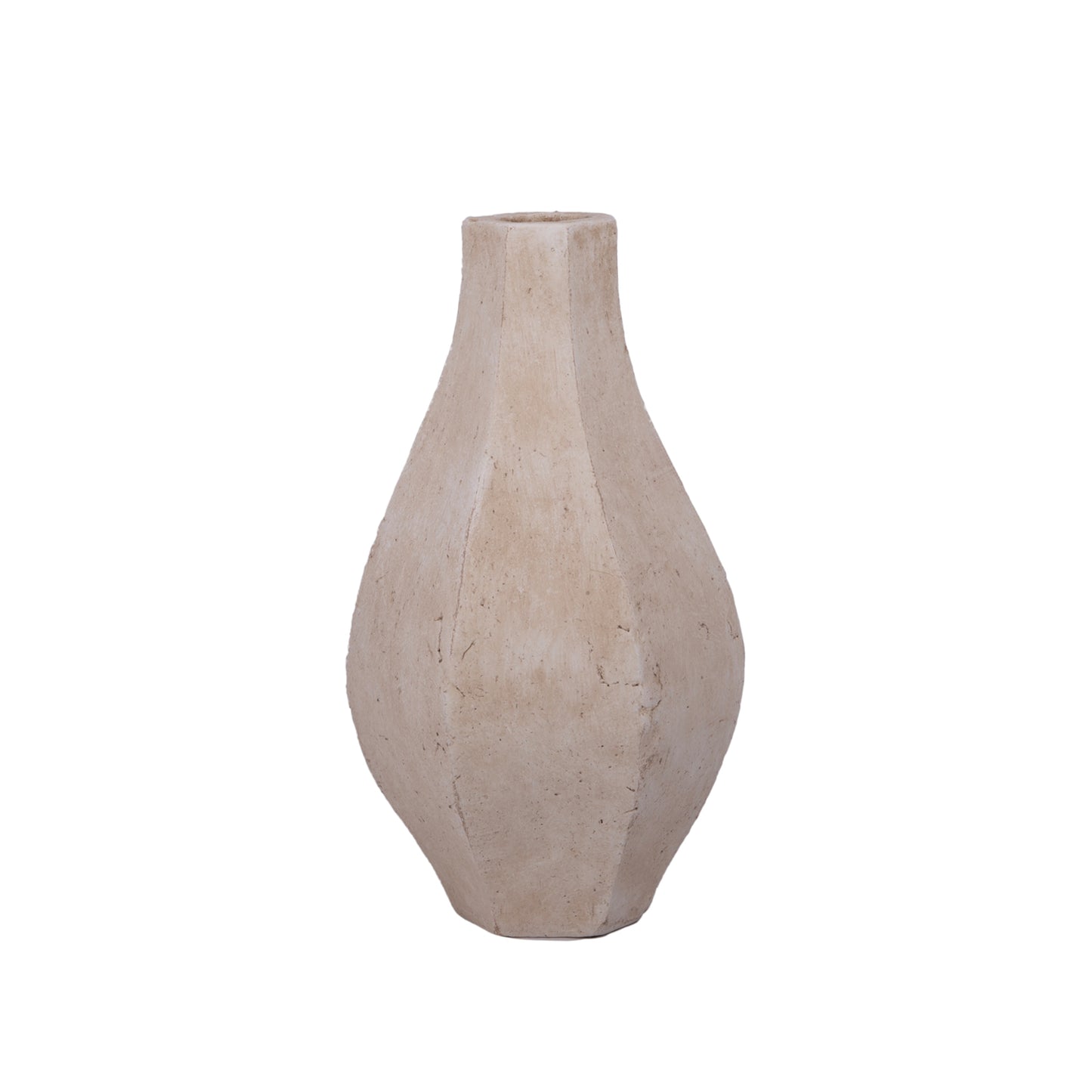 Nixie Handcrafted Faceted Pear-Shaped Terracotta Vase