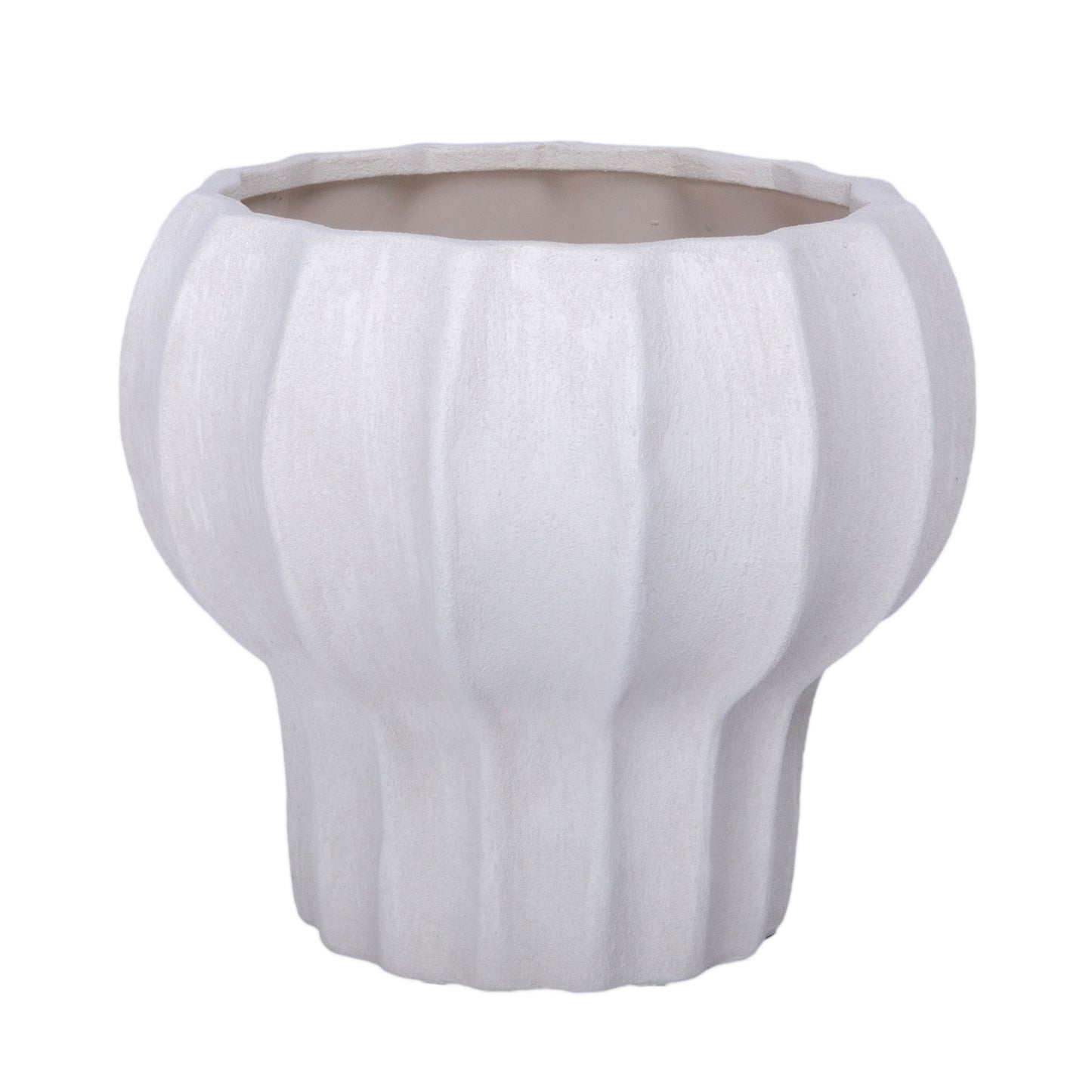 Darie Fluted Urn-Style Clay Planter