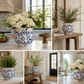Chloe Chinoiserie Ruffled Rim Ceramic Planter - Small