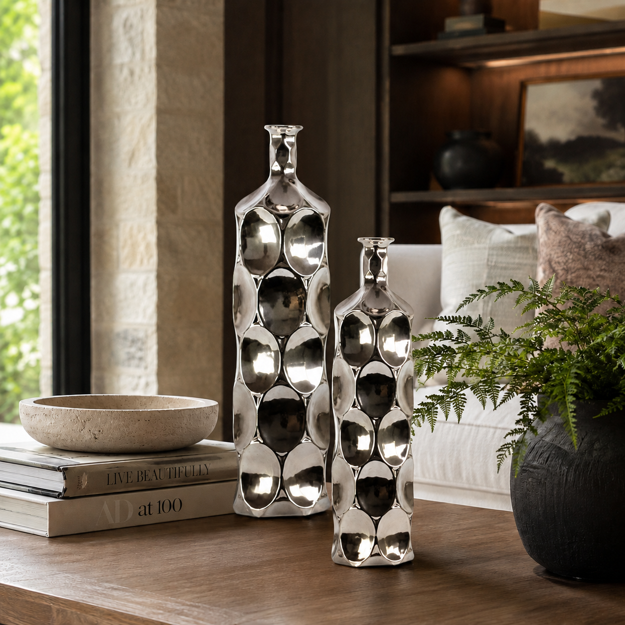 Dotty Ceramic Bottle Vases