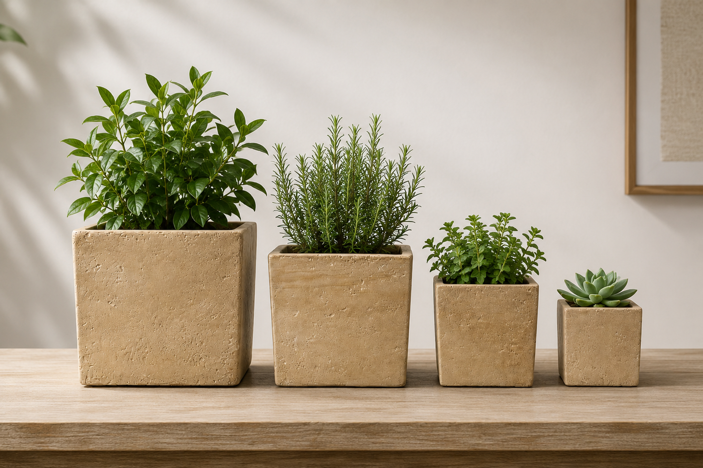 Lerio Textured Cube Ceramic Planter